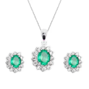 Necklace & Earrings Emerald Set