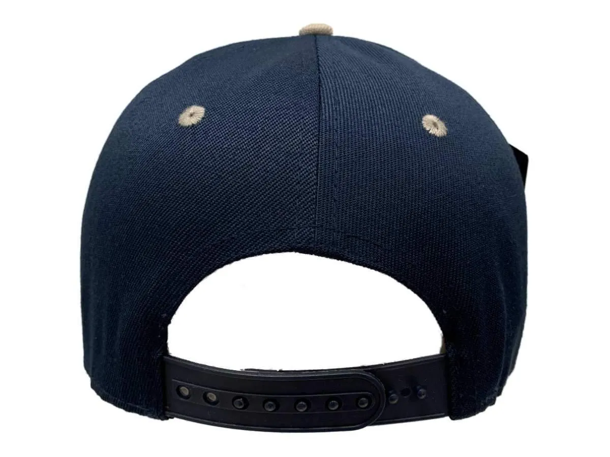 New York XM Navy & Gray Structured Adjustable Snapback Flat Bill Hat Cap AA693