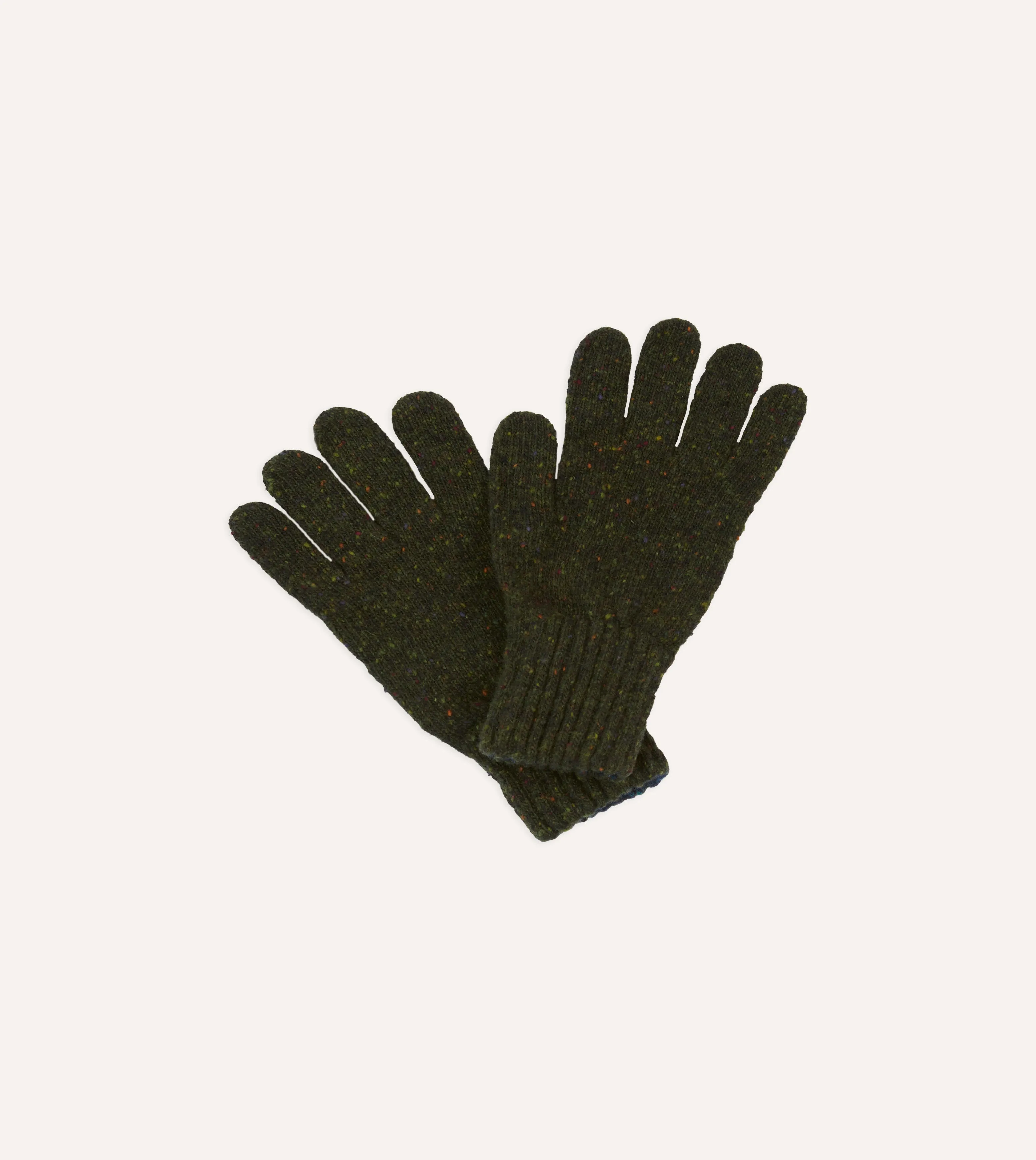 Olive Merino Wool Knitted Gloves