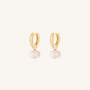 Opulent Morganite Plain Hoops - Stone of Joy