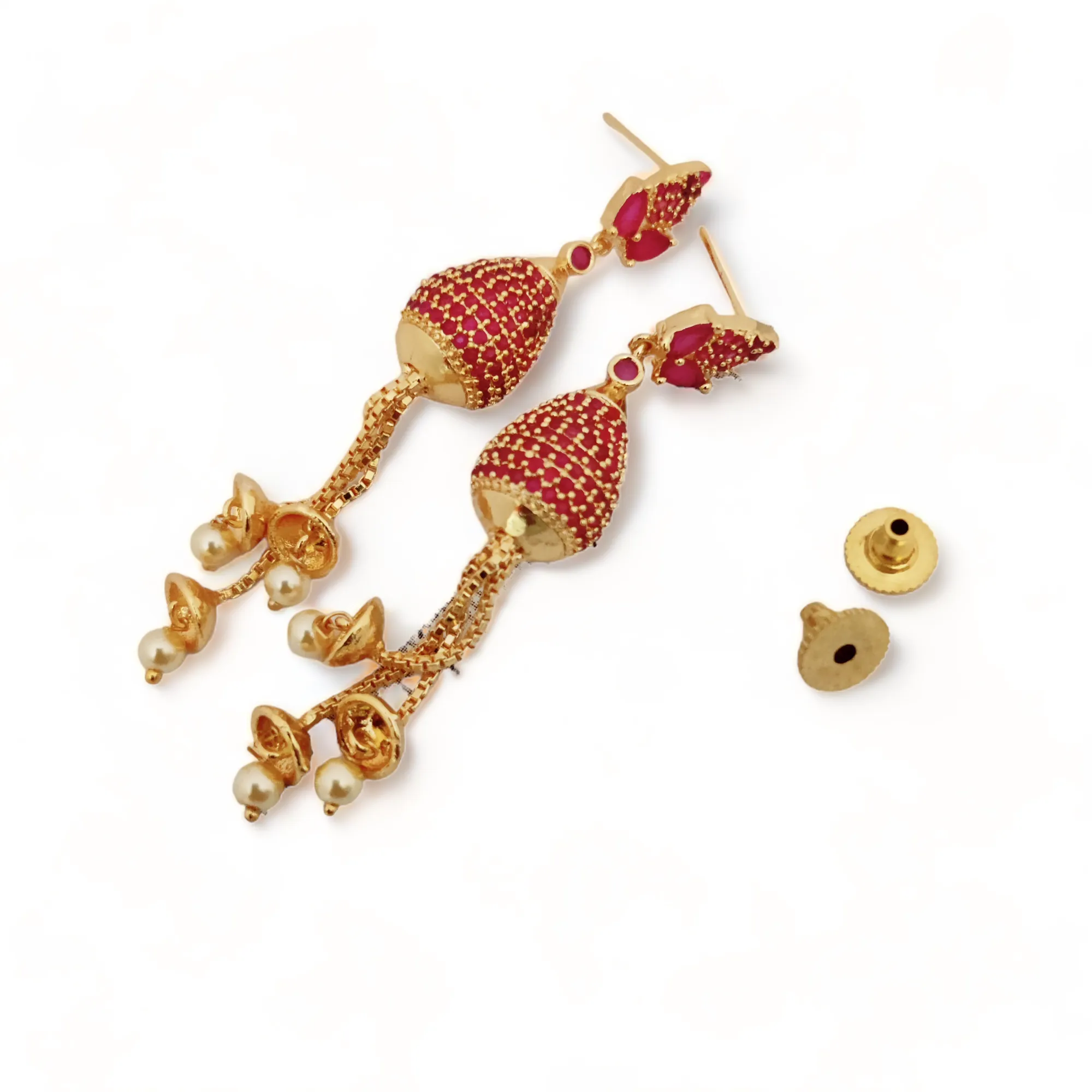 Opulent Ruby Elegance Earrings