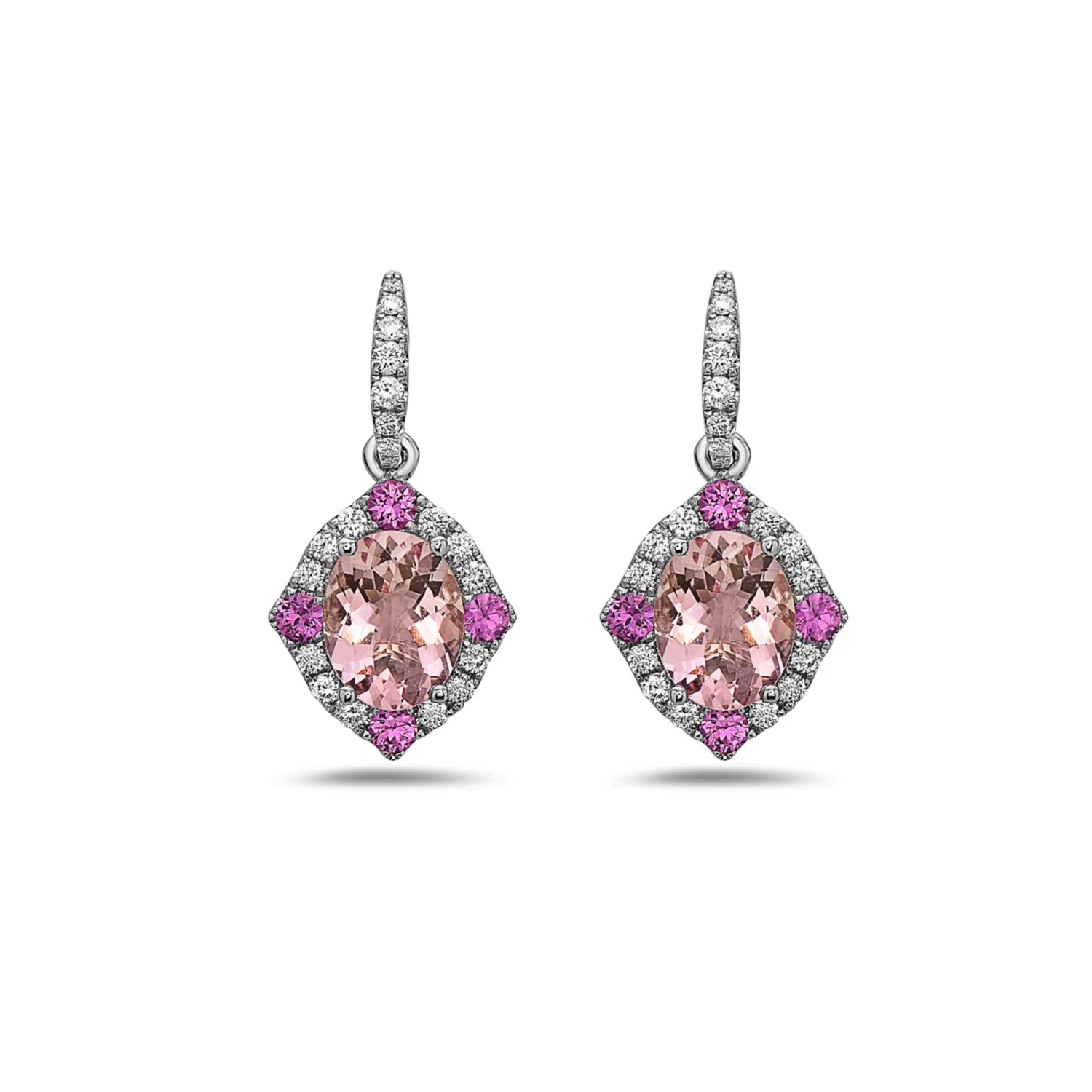 Pastel Diamond Drop Opulent Oval Earring