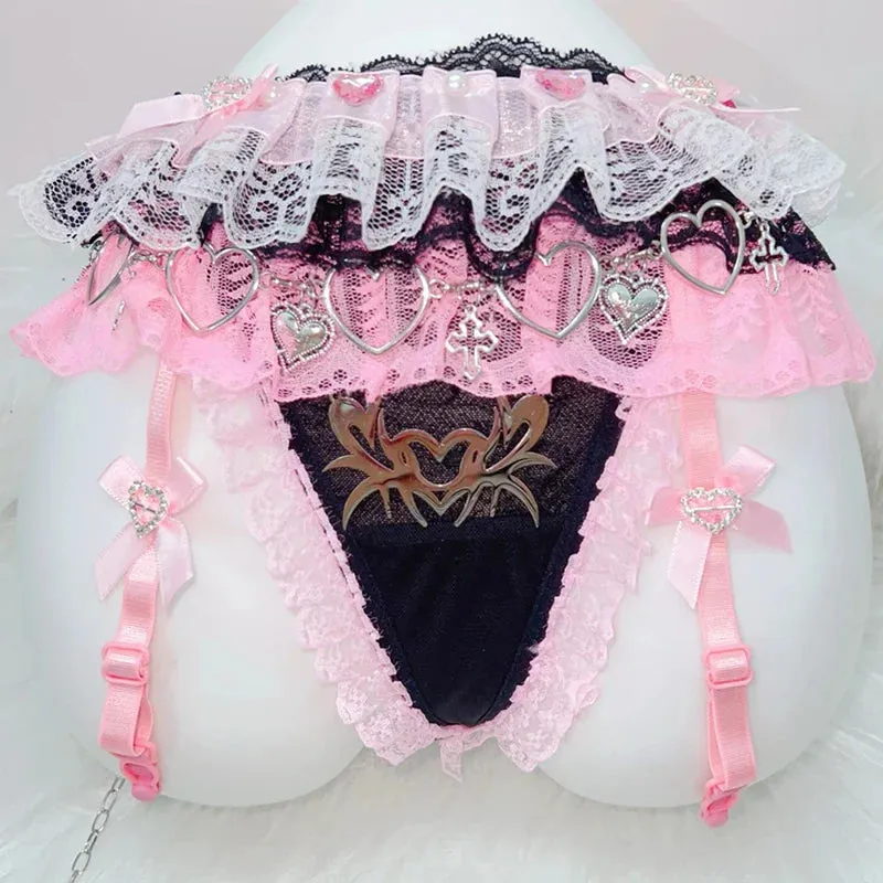 Pastel Goth Punk Rock Lace Garter Belt