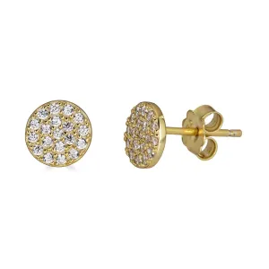 PAVE DISC STUD EARRING