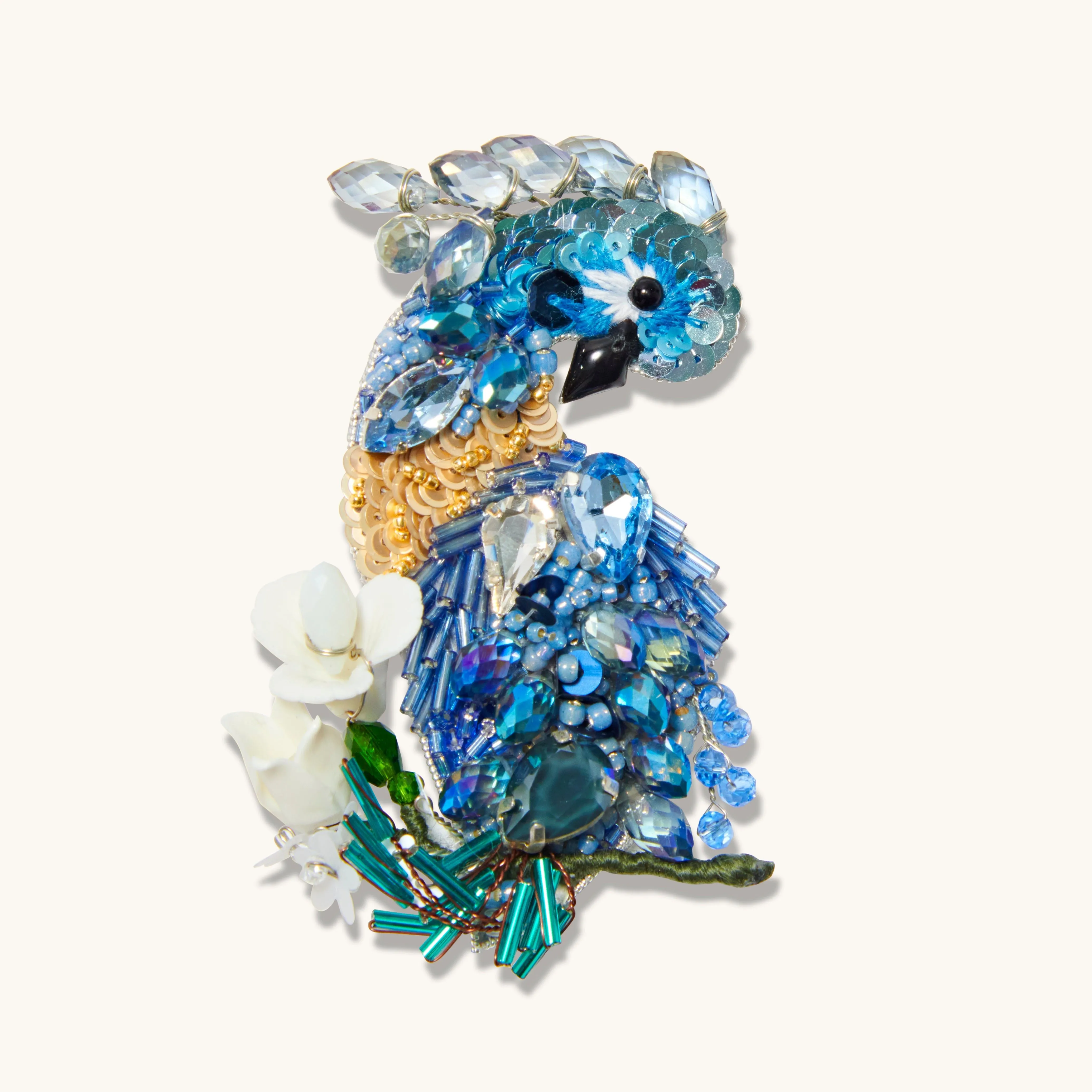 Peacock Brooch Blue