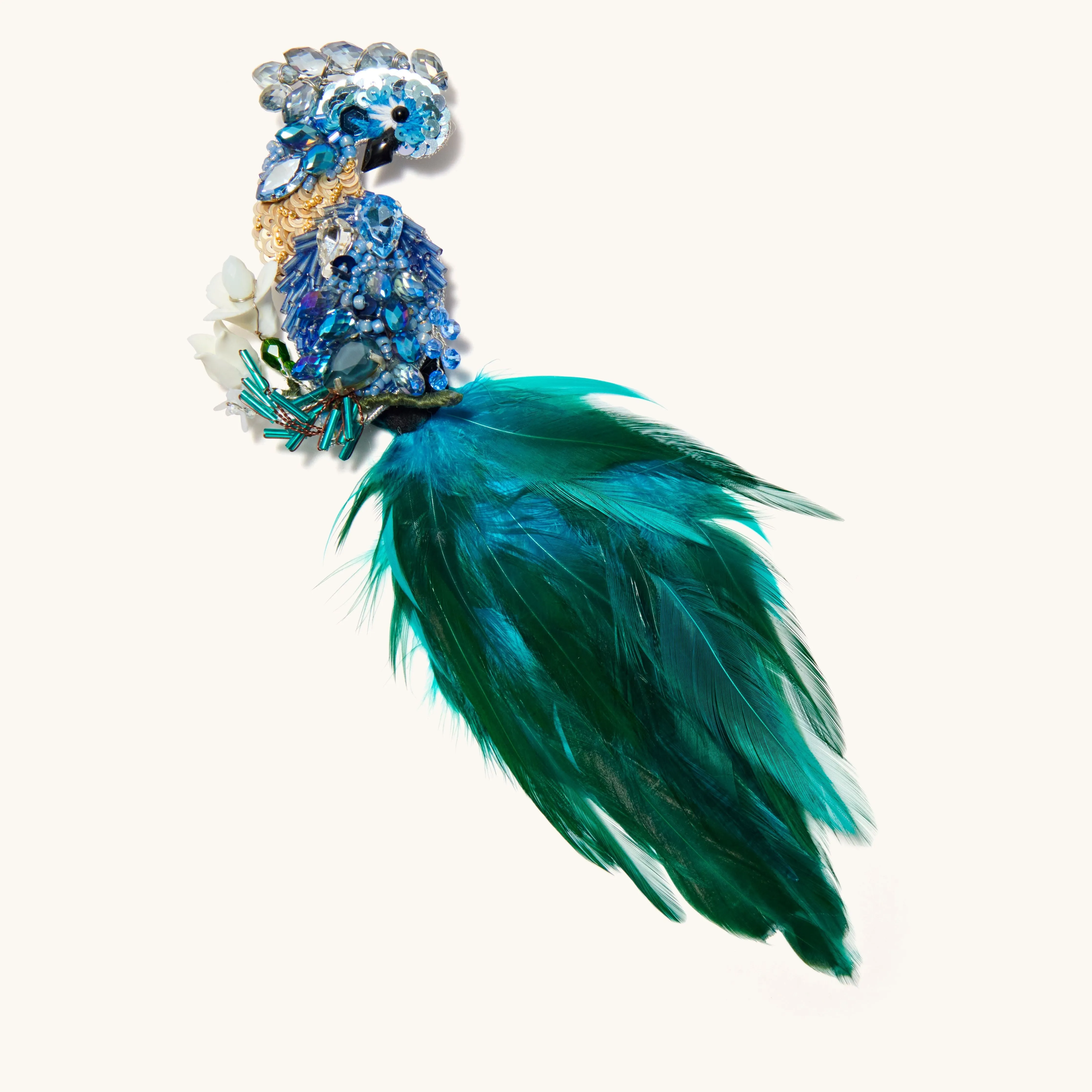 Peacock Brooch Blue