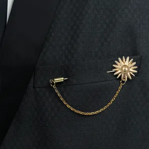 Peluche Polished Golden Colored Lapel Pin for Men