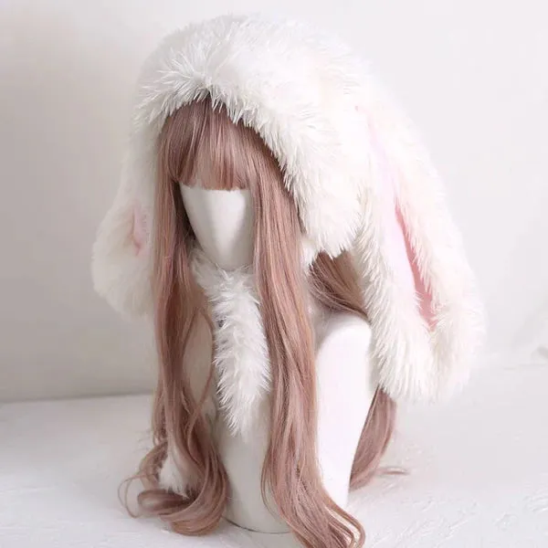 Plush Bunny Ear Warm Hat AD21079