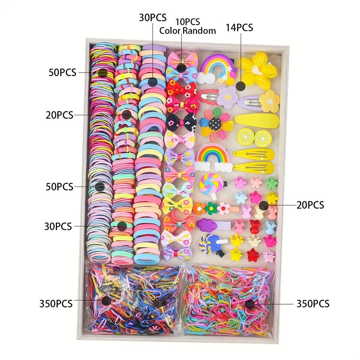 Princess Hair Accessories Set – 844/839pcs Flower & Butterfly Hair Clips and Ties 🌸🦋