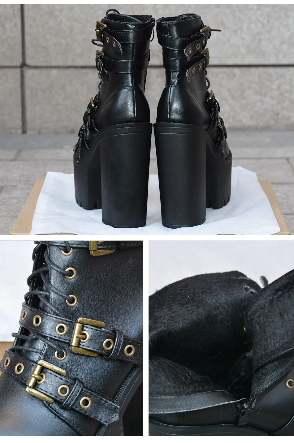 Punk Rock Buckle Boots