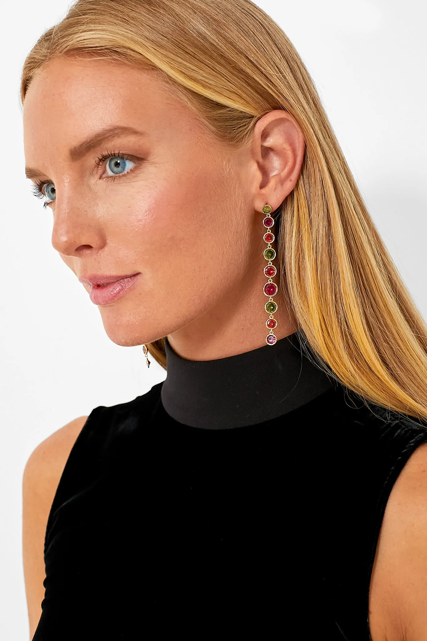 Ruby and Green Crystal Avery Drop Earrings