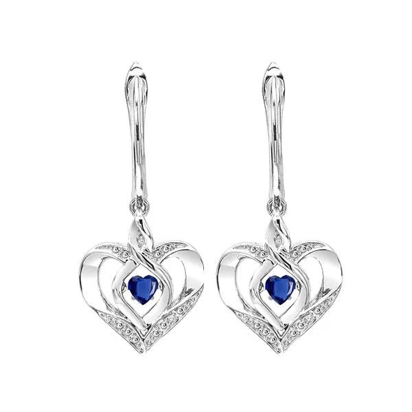 Silver (SLV 995) Diamond Classic Book Rhythm Of Love Fashion Earrings  - 1/10 ctw