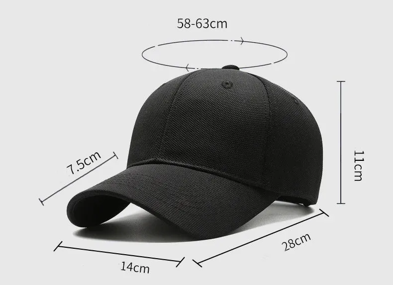 Simple Unisex Casual Baseball Cap Minimalist - Big Head Circumference