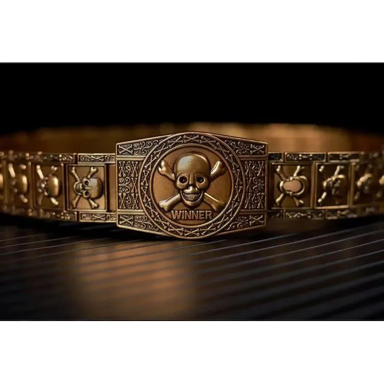 Skull & Crossbones Stainless Steel Edgy Buckle Belt