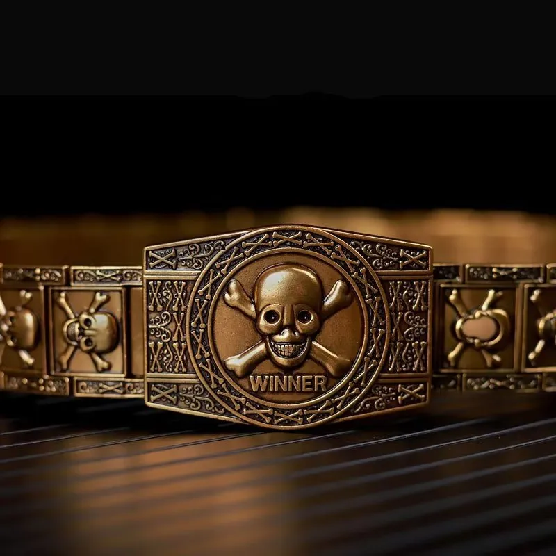 Skull & Crossbones Stainless Steel Edgy Buckle Belt