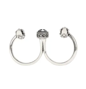 Skull Double Ring, Silver