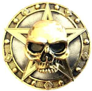 Skull on Star Belt Buckle