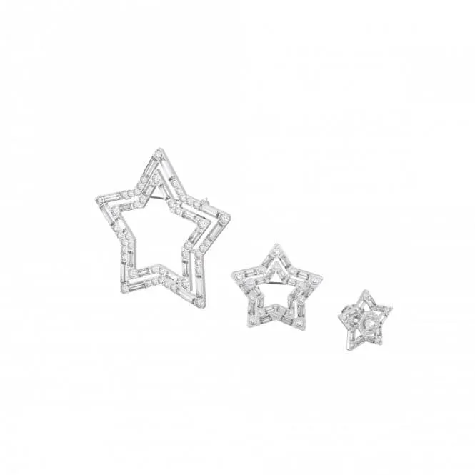 Stella Set (3), Star White Rhodium Plated Brooch 5618048