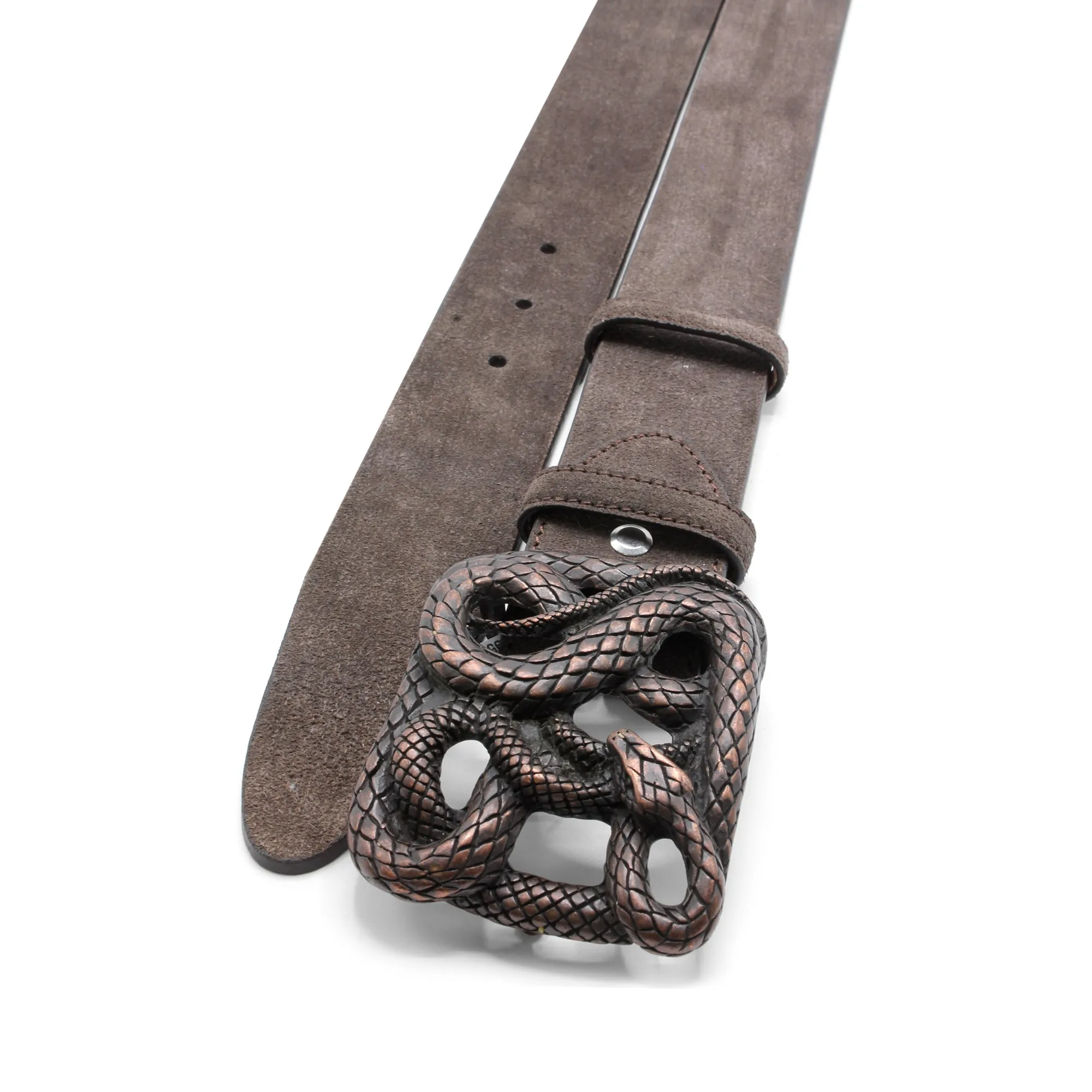 Supple Dark Brown Rust Swirling Snake Belt