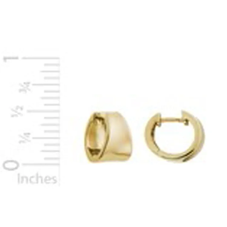 Tapered Huggie Hoop Earrings, 14Kt