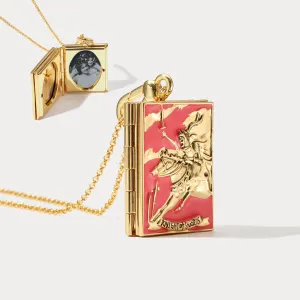 Tarot Locket Necklace - Knight of Swords