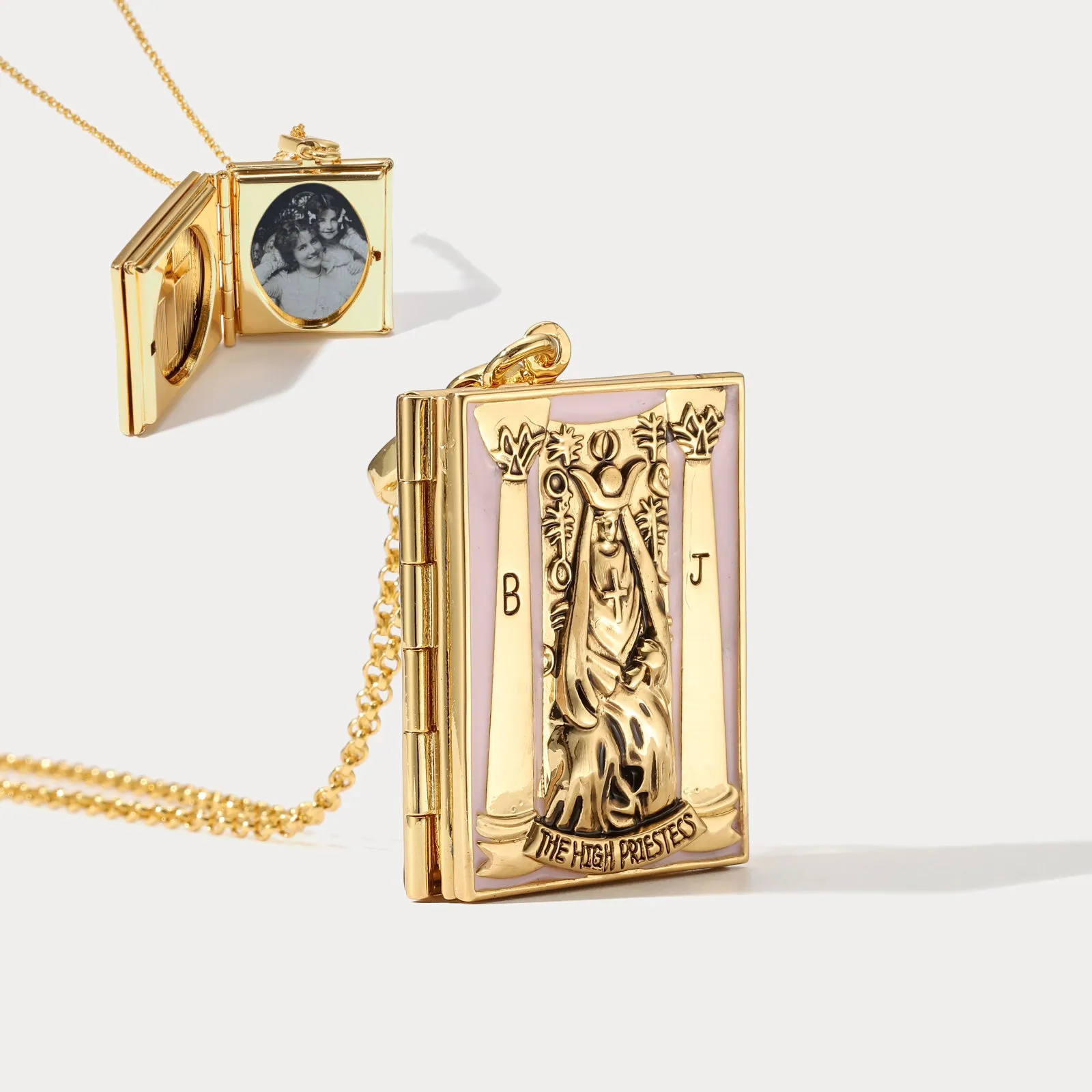 Tarot Locket Necklace-The High Priestess