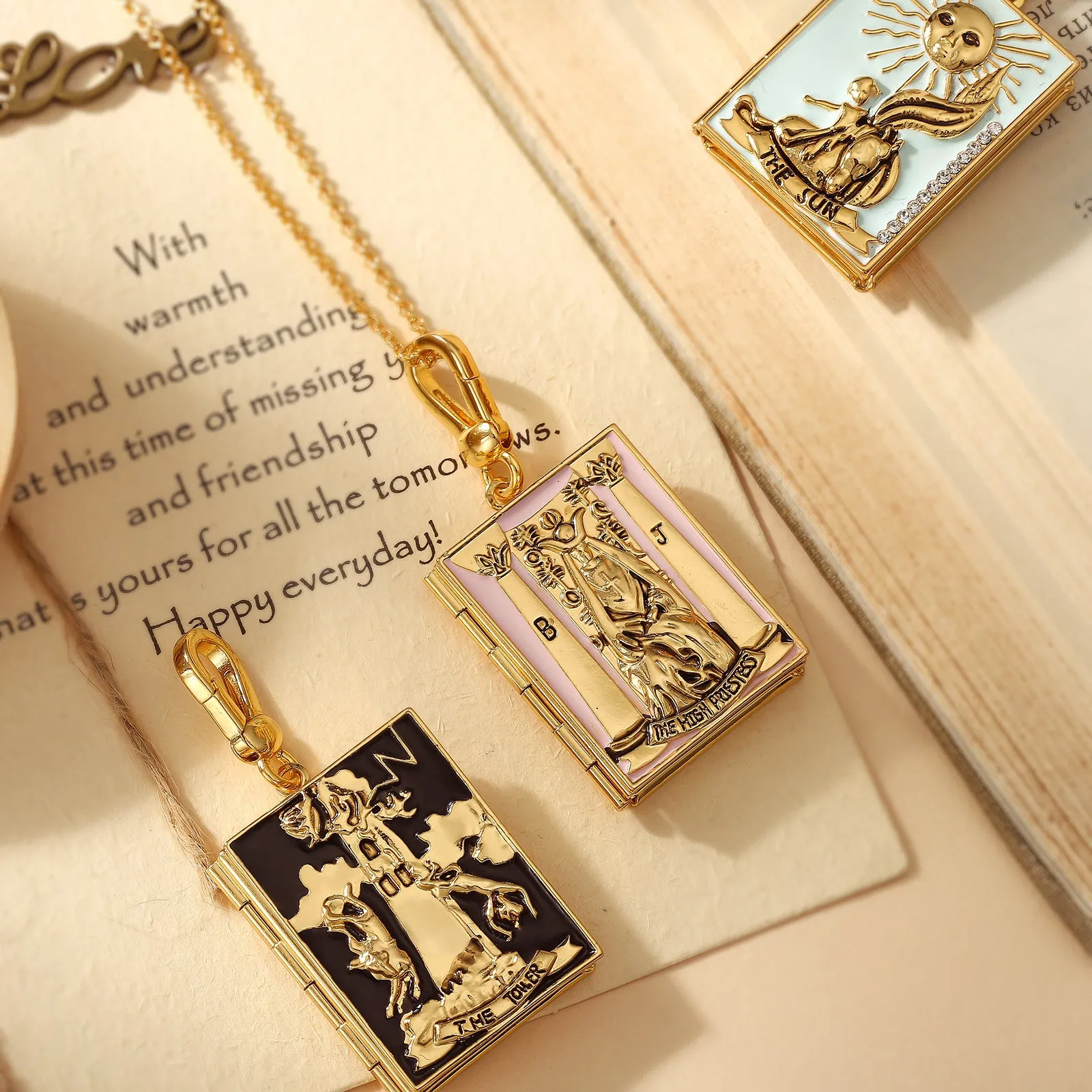 Tarot Locket Necklace-The High Priestess