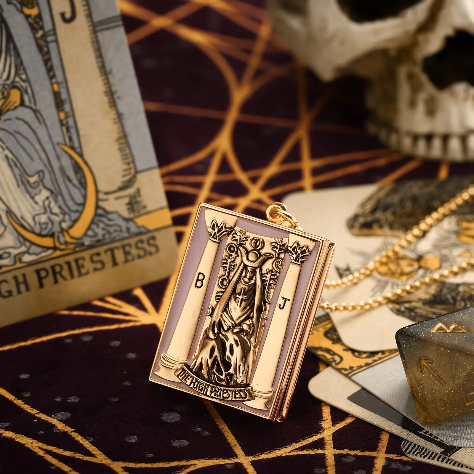 Tarot Locket Necklace-The High Priestess