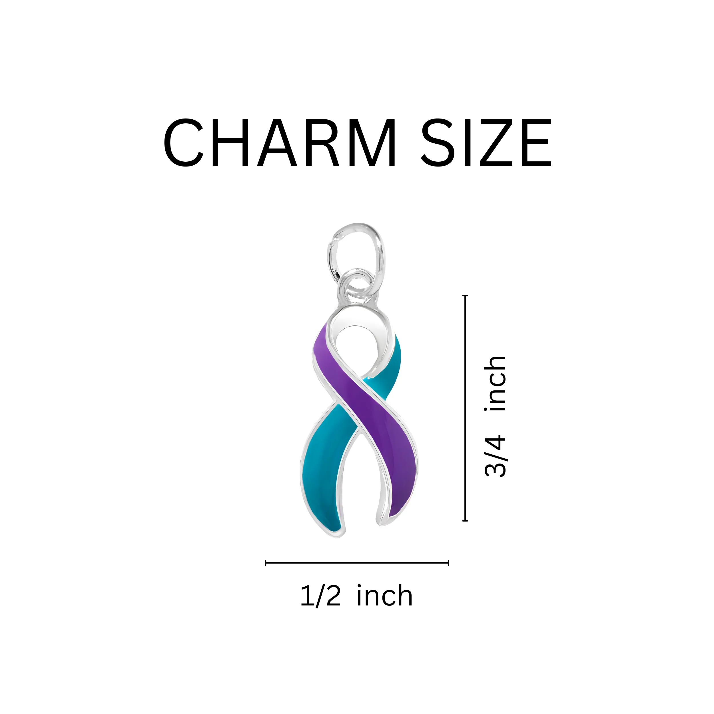 Teal & Purple Ribbon Charm Bracelets