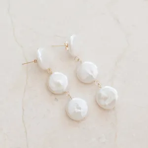 Triple Coin Pearl Earrings | Freshwater Pearl Earrings | By Pearly Girls