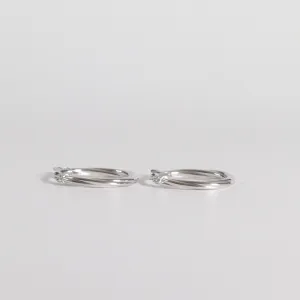 Twist White Gold Hoops