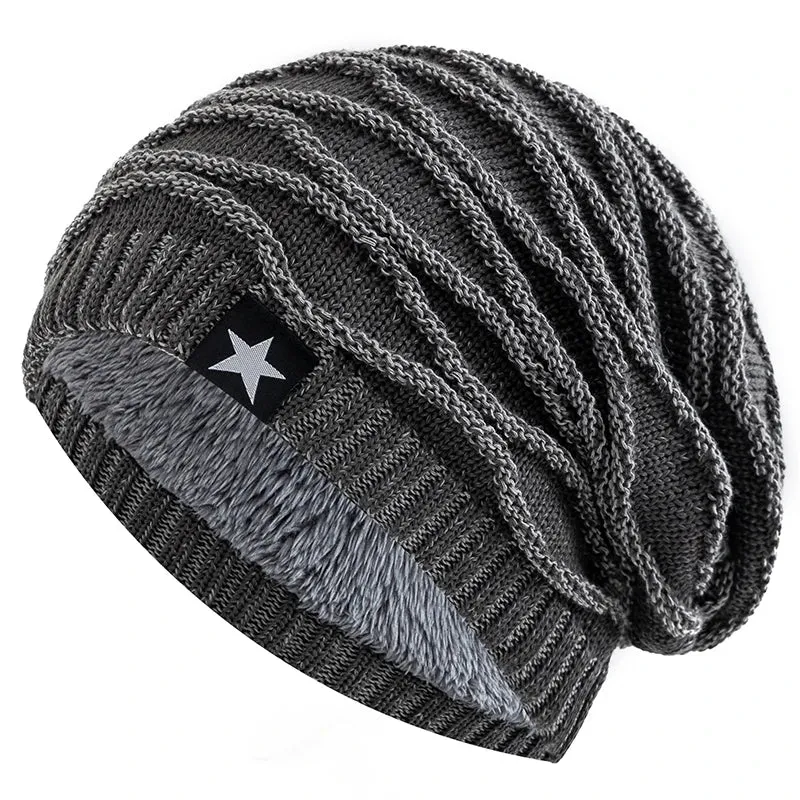 Unisex Slouchy Winter Knitted Hats Warm Beanie Cap