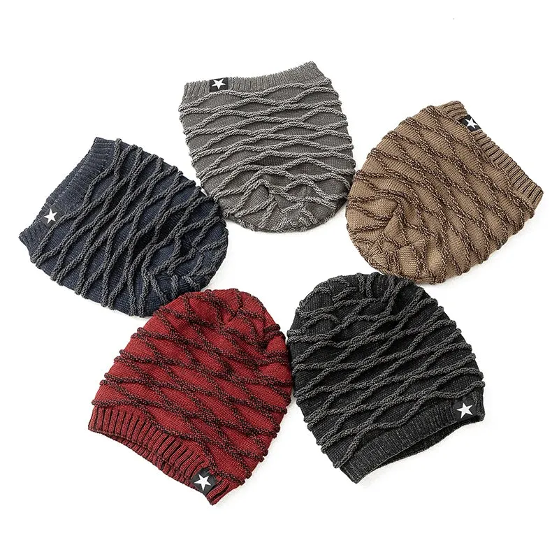 Unisex Slouchy Winter Knitted Hats Warm Beanie Cap