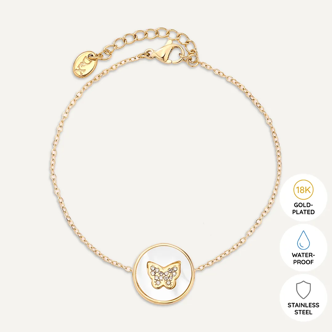 Vibes | Butterfly Embrace Clasp Bracelet | 18K Gold-Plated