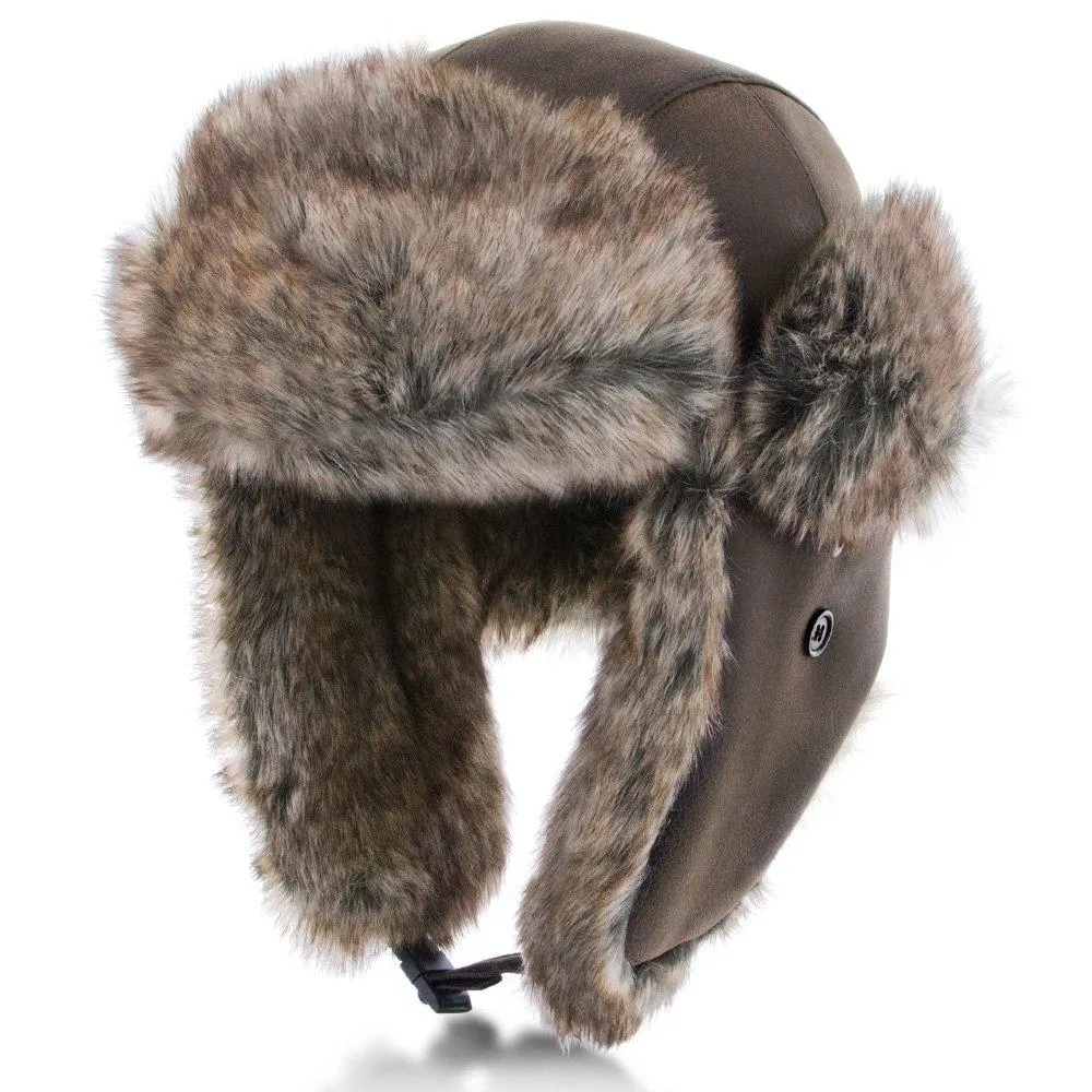 Walrus Hats Faux Fur Brown Trapper Hat