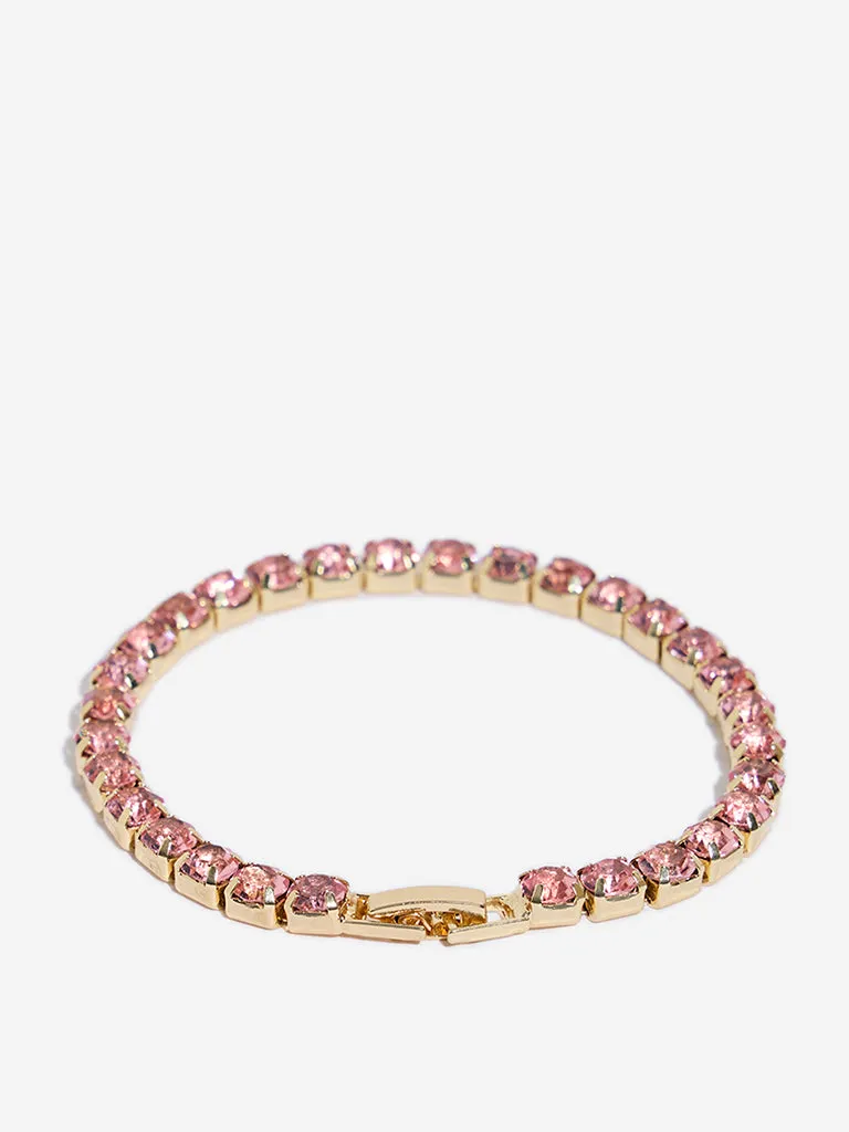 Westside Accessories Pink Diamante Embellished Bracelet