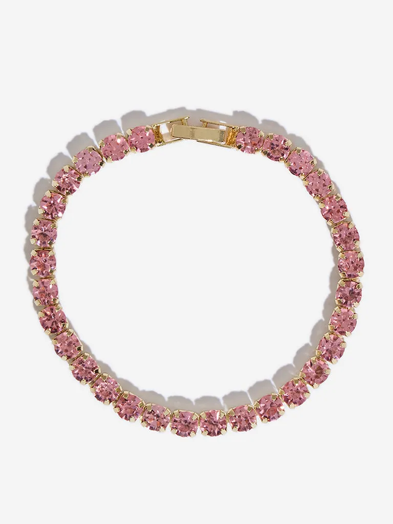 Westside Accessories Pink Diamante Embellished Bracelet