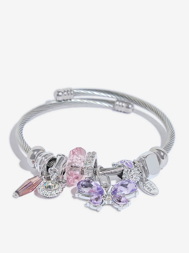 Westside Accessories Violet Butterfly Charm Bracelet