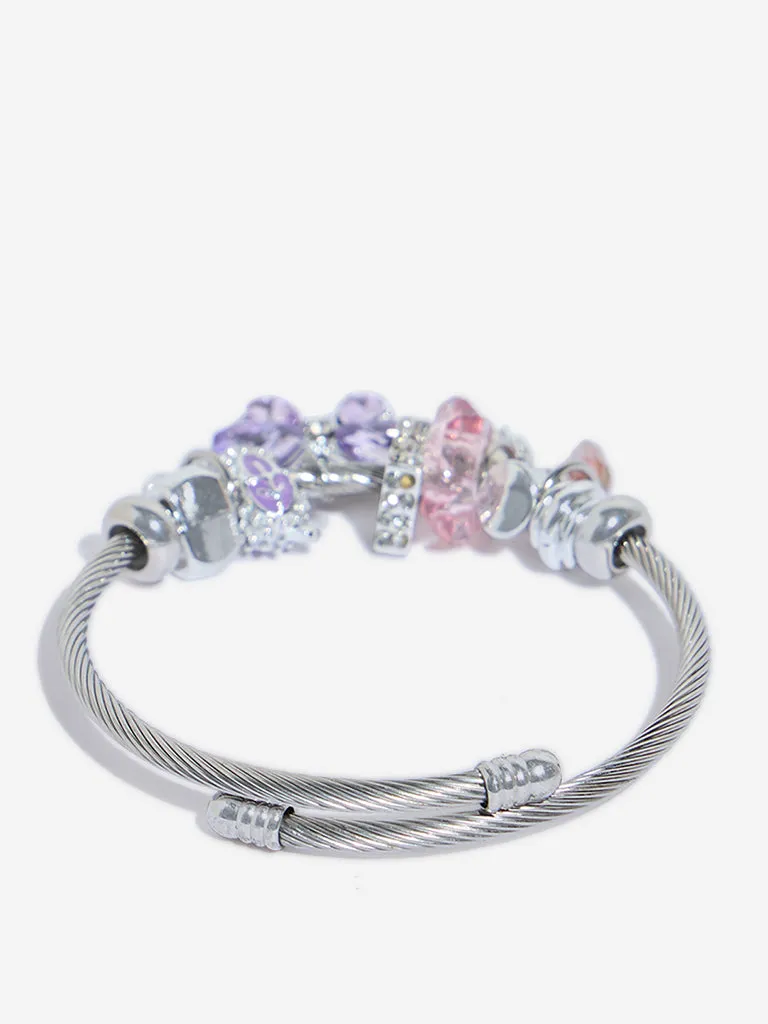 Westside Accessories Violet Butterfly Charm Bracelet