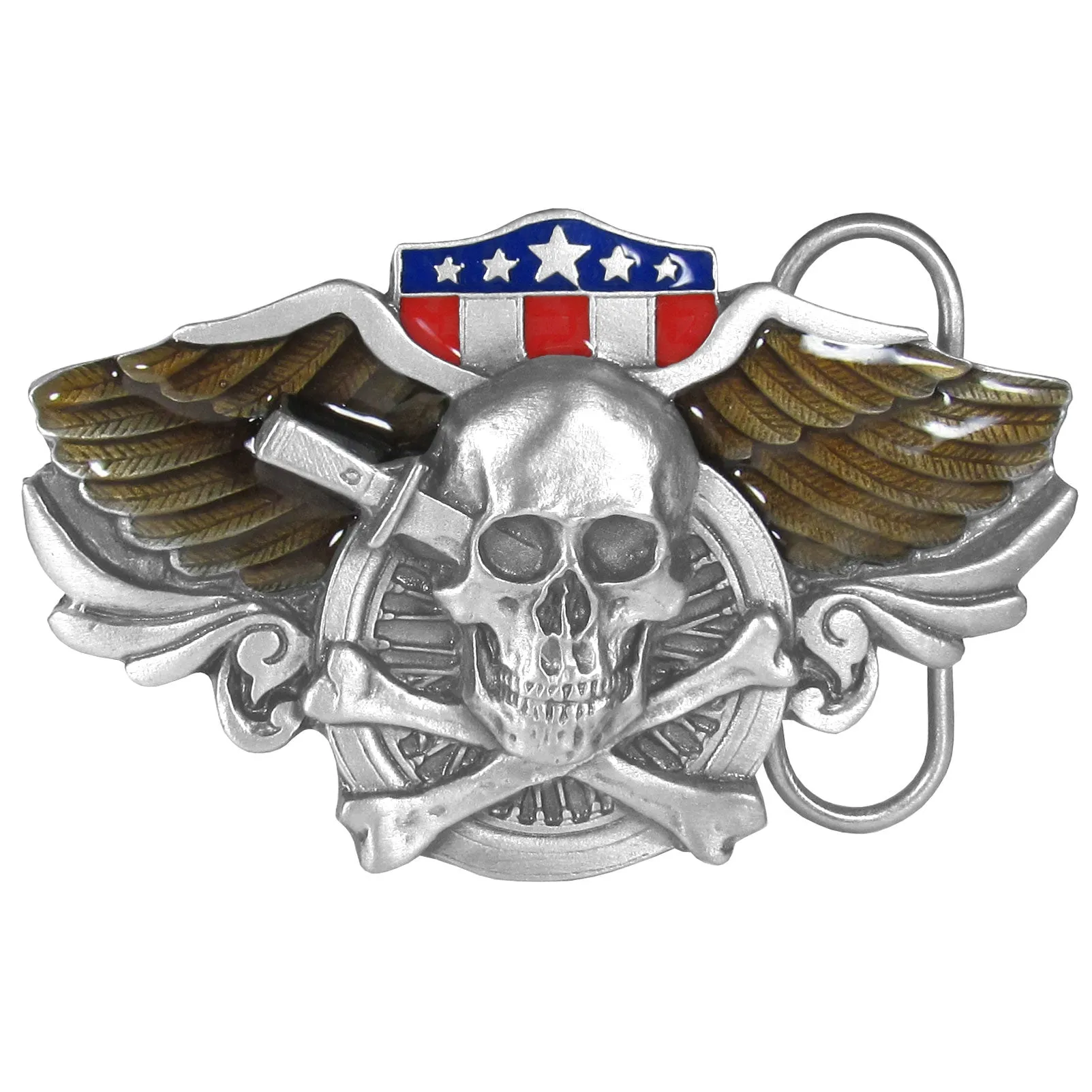 Winged Skull Belt Buckle